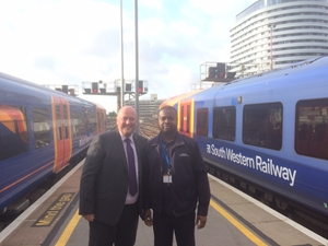 SWR Managing Director Andy Mellors with Temi Awe